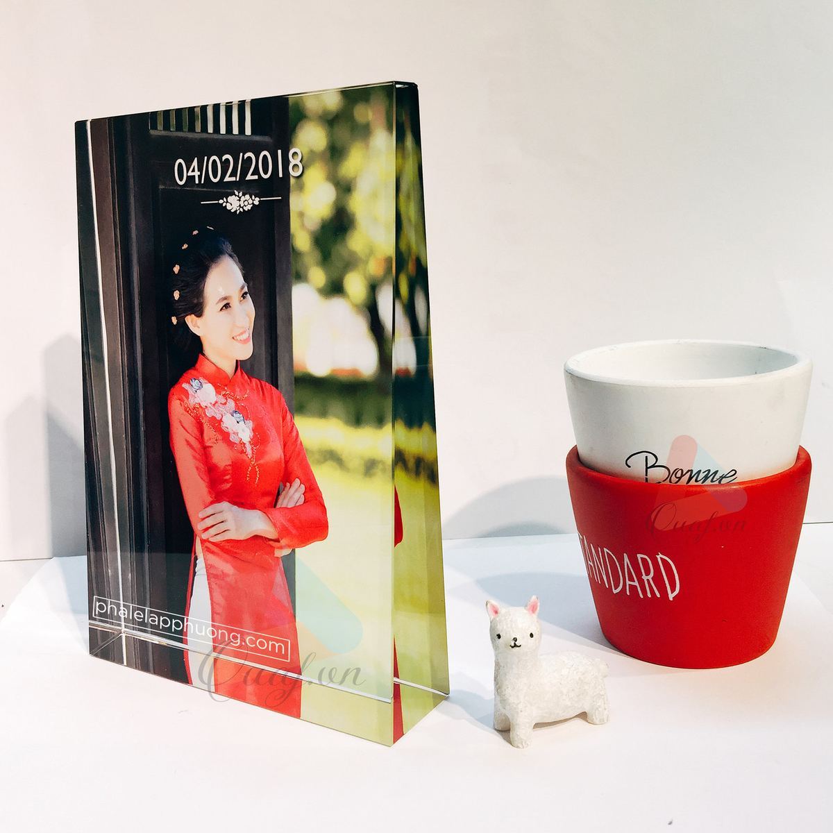 quà sinh nhật cho bạn gái - pha lê in ảnh theo yêu cầu