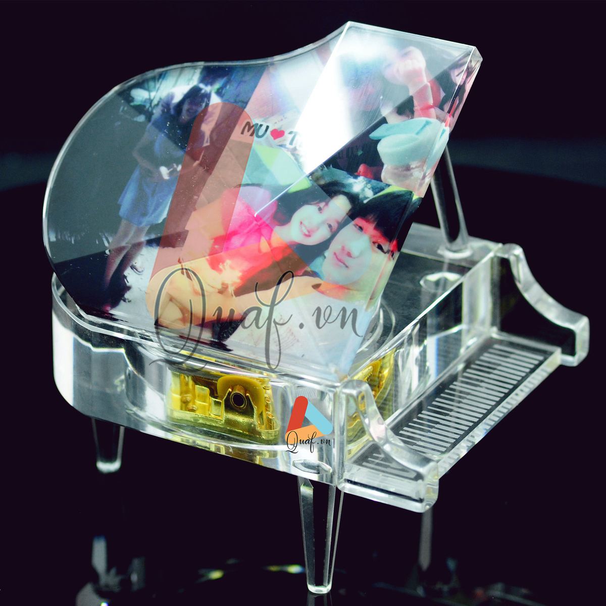 in ảnh lên pha lê piano kim cương