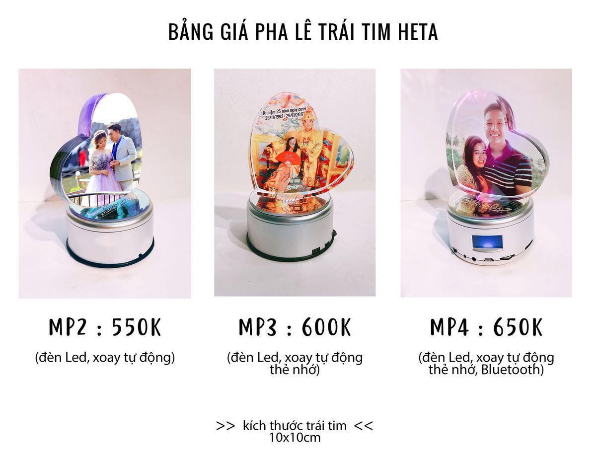 quà tặng 20-10 dành cho bạn gái - pha lê trái tim HETA